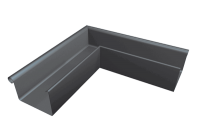 Угол прямоугольного желоба 333 мм для квадратного водостока, внешний, алюминий, Темно-серый RAL 7016, Prefa