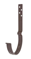 Крюк желоба длинный с комплектом крепления L-146, сталь, d-150 мм, коричневый, Aquasystem
